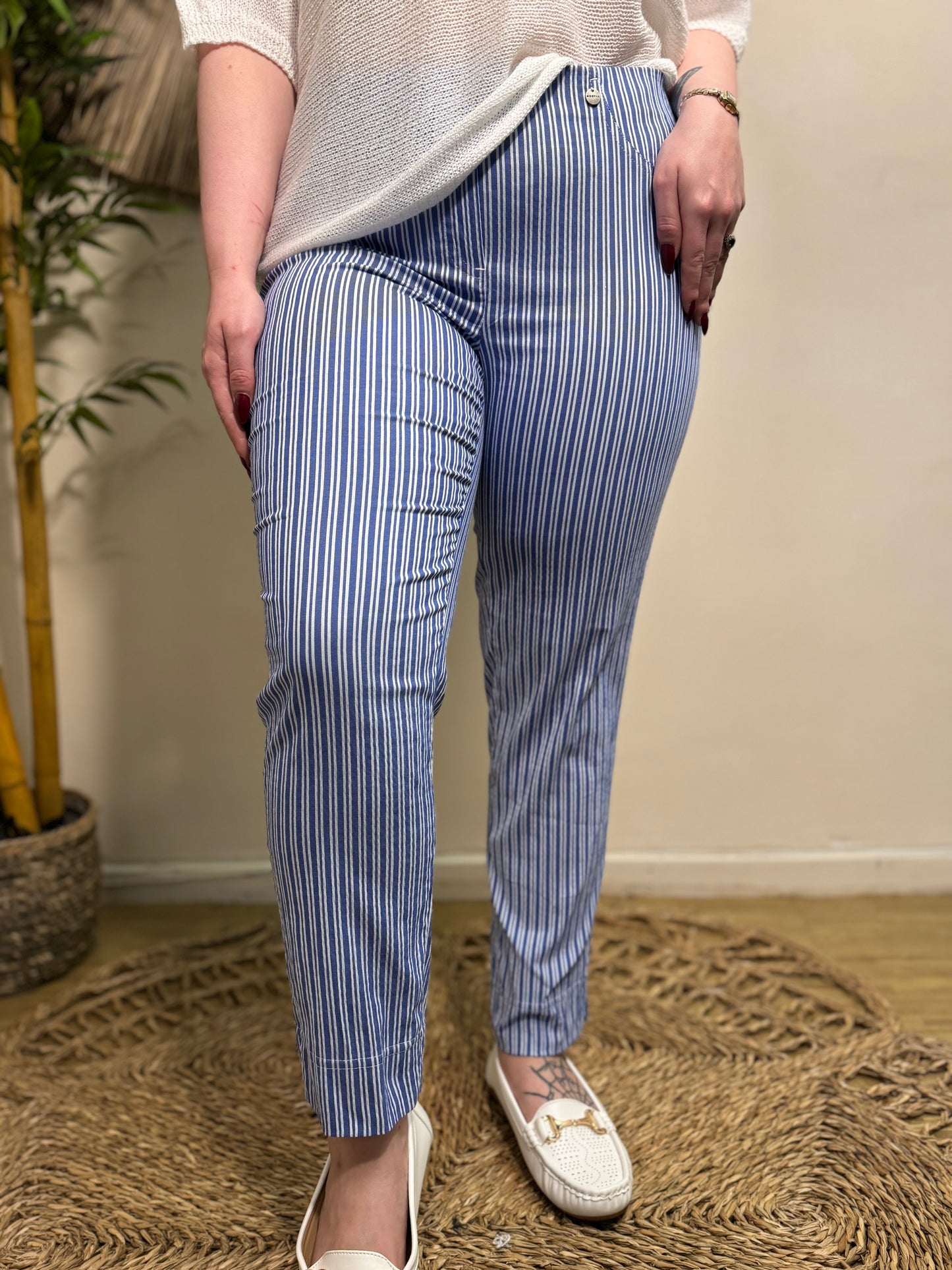 Robell Blue&White Stripe Trousers