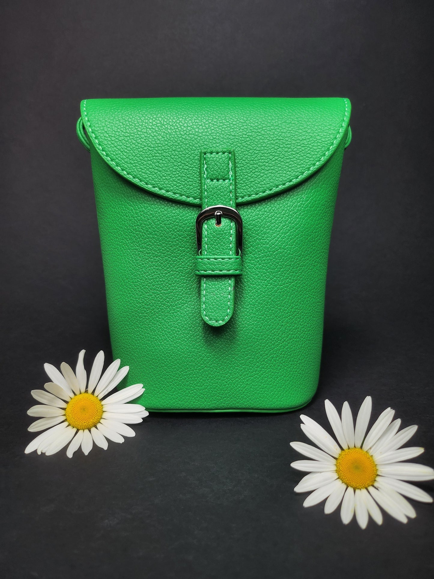 Shamrock Green Eze Leather Crossbody Bag