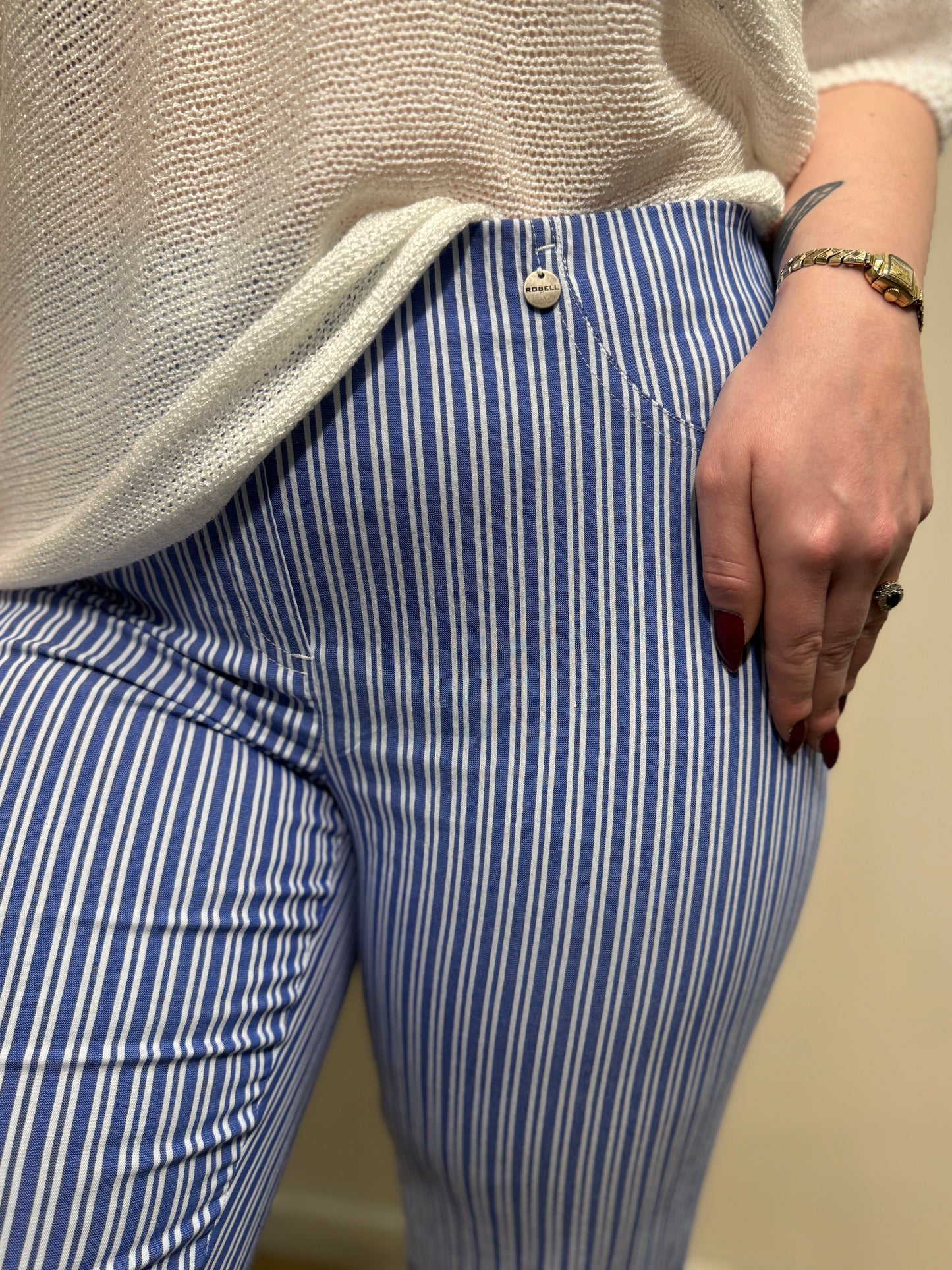 Robell Blue&White Stripe Trousers