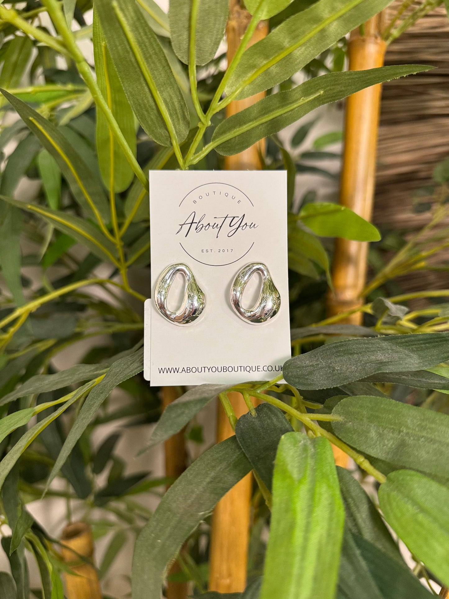 Abstract Small Hoop Earrings