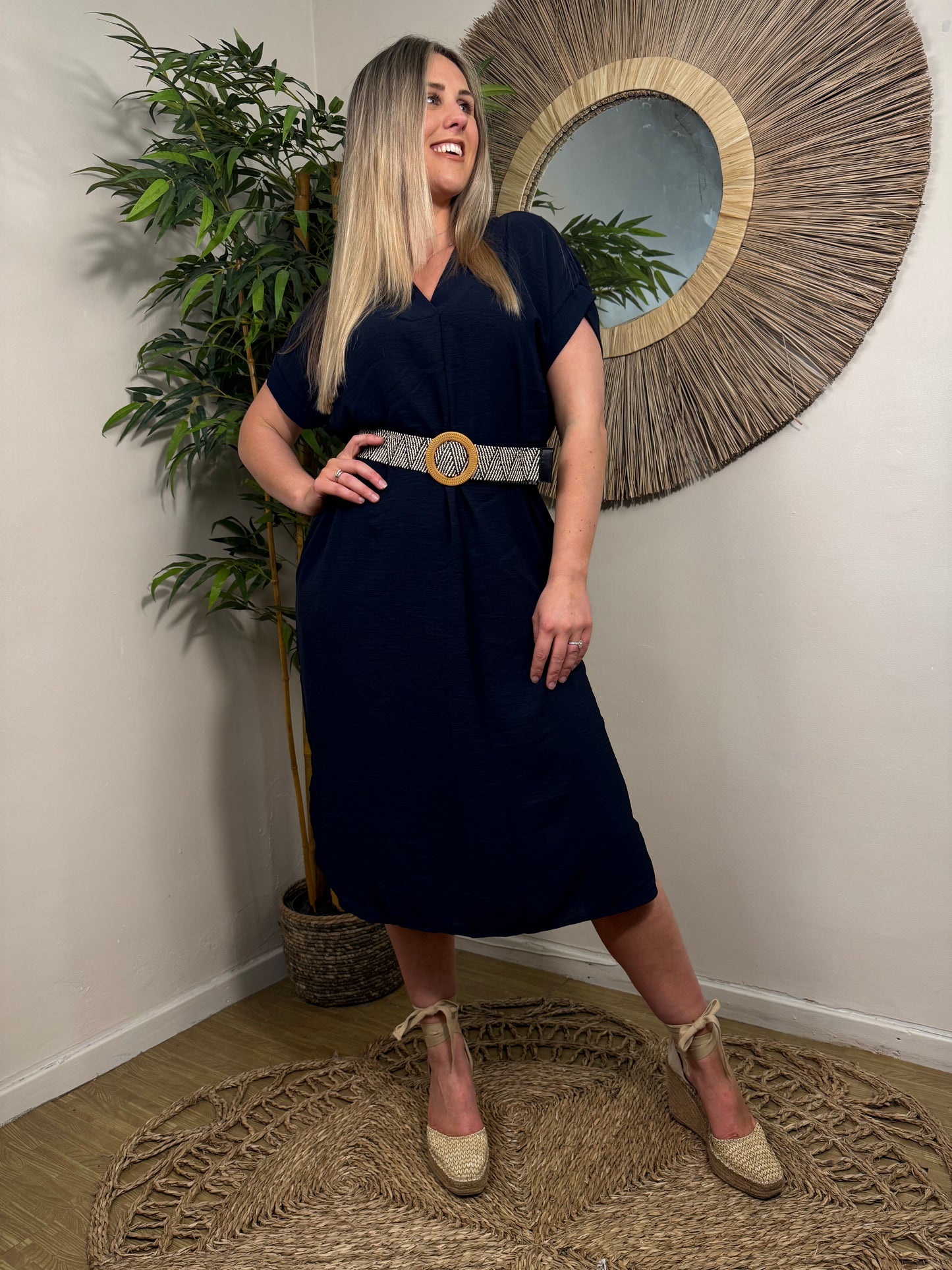 Olive Belted Dress