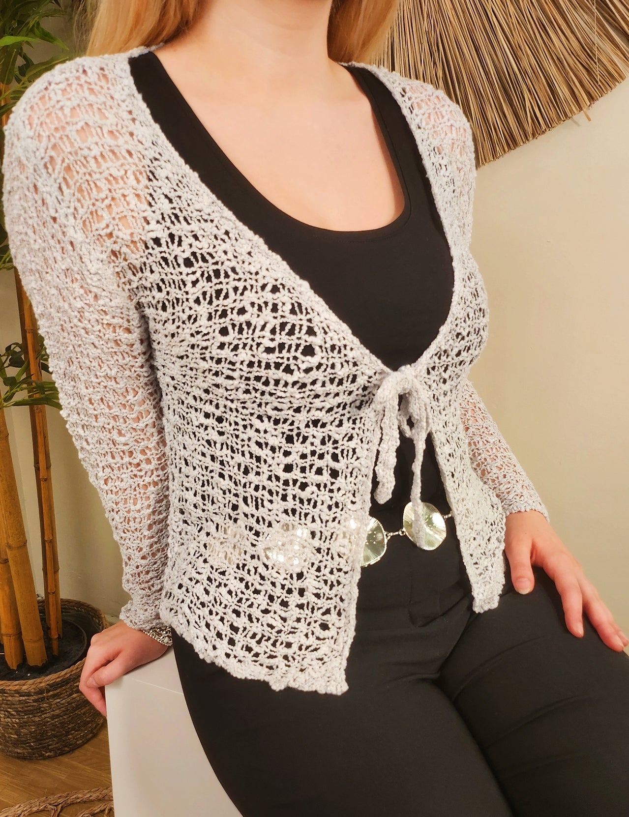 Popcorn Cardigan Beige