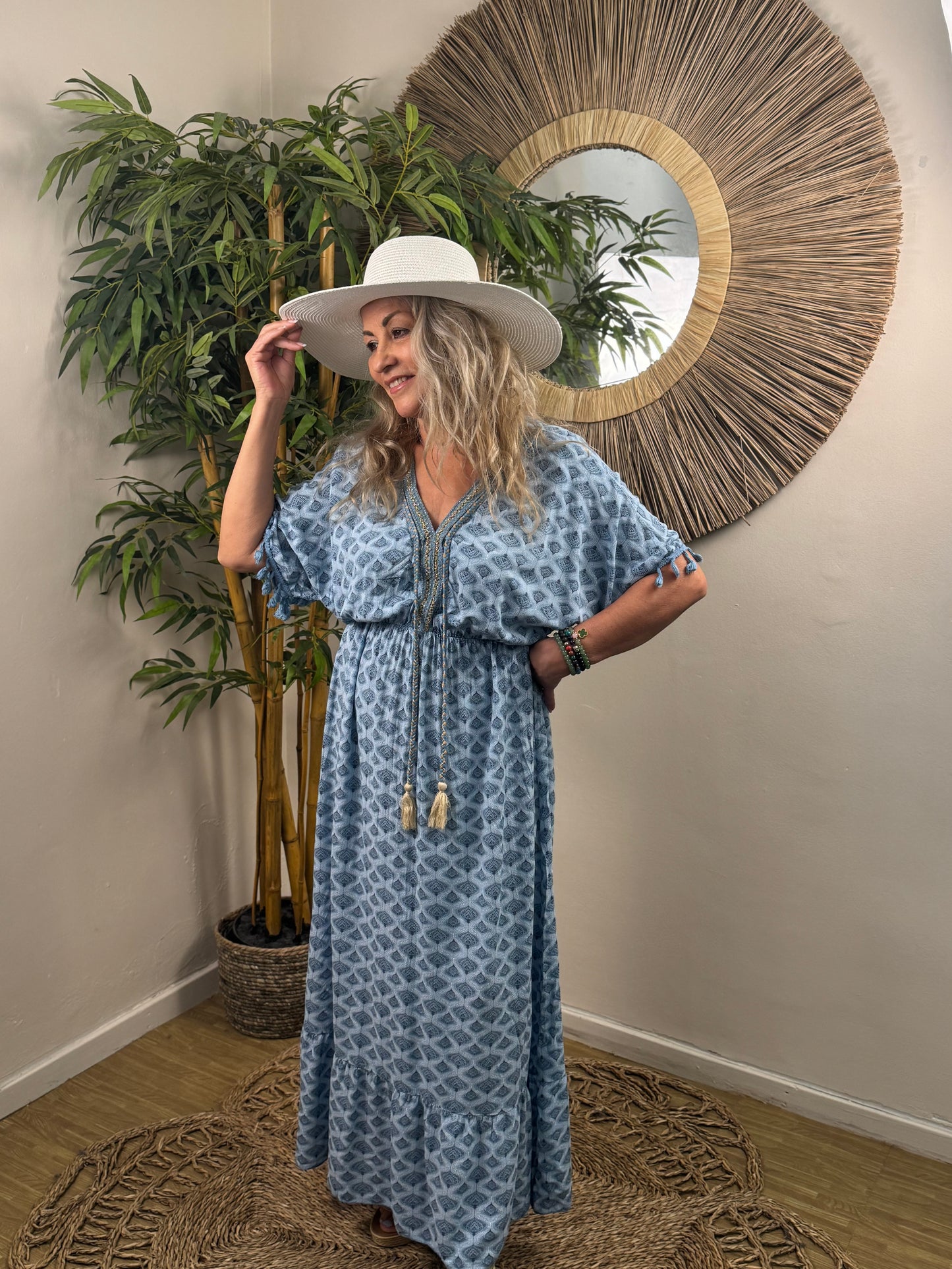 White Wide Brim Straw Hat