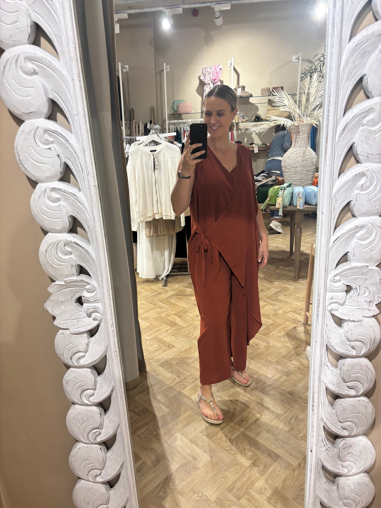 Wrap Jumpsuit Rust