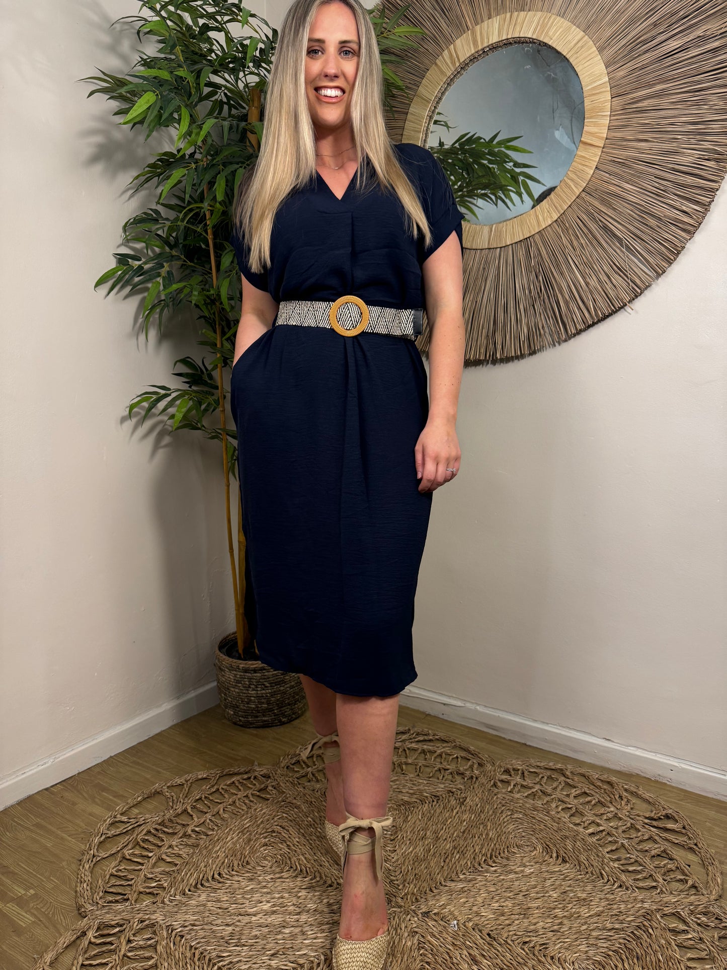 Olive Belted Dress