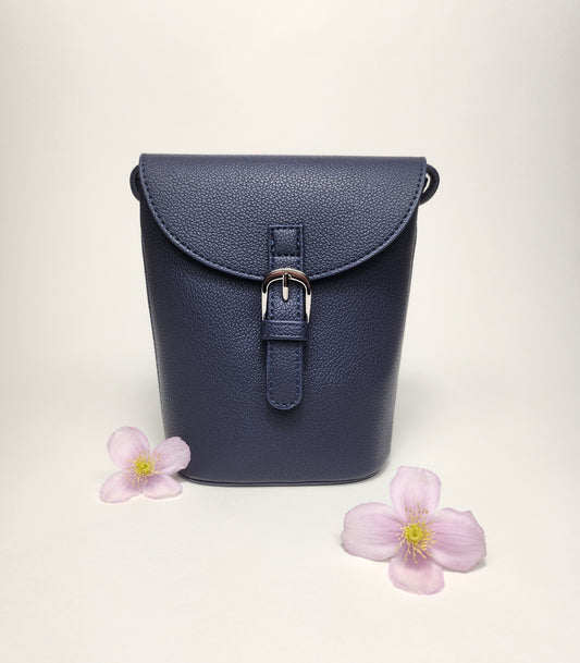 Dark Navy Eze Leather Crossbody Bag