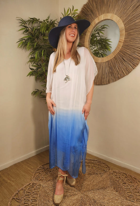 Blue Eloise Dip Dye Dress