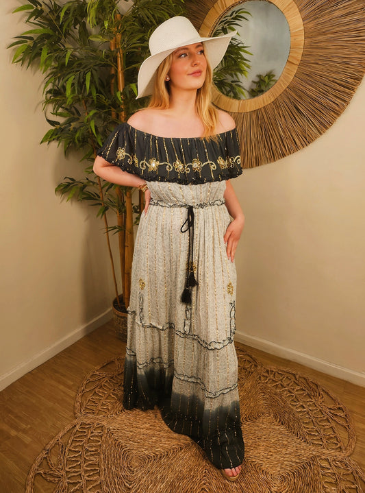 Dark Green Ombre Bohemian Dress