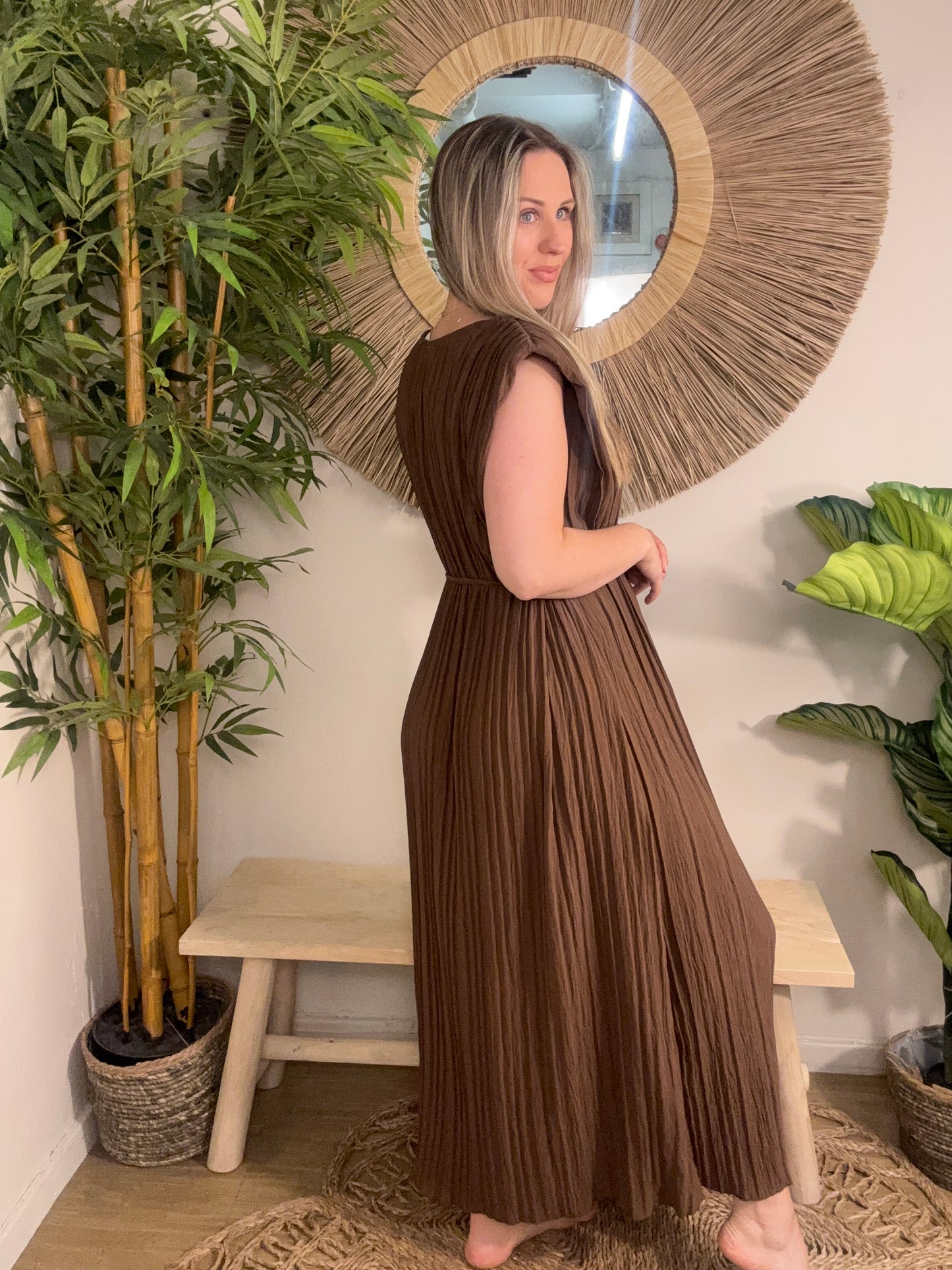 Grecian Dress   Brown