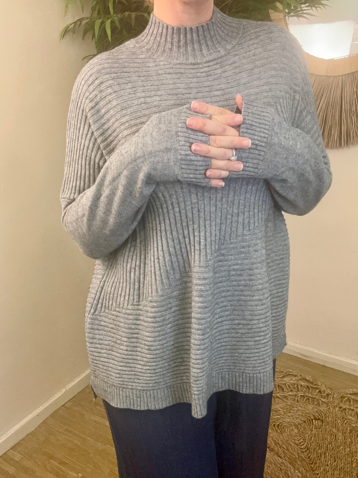 Maya Ribbed Jumper Grey