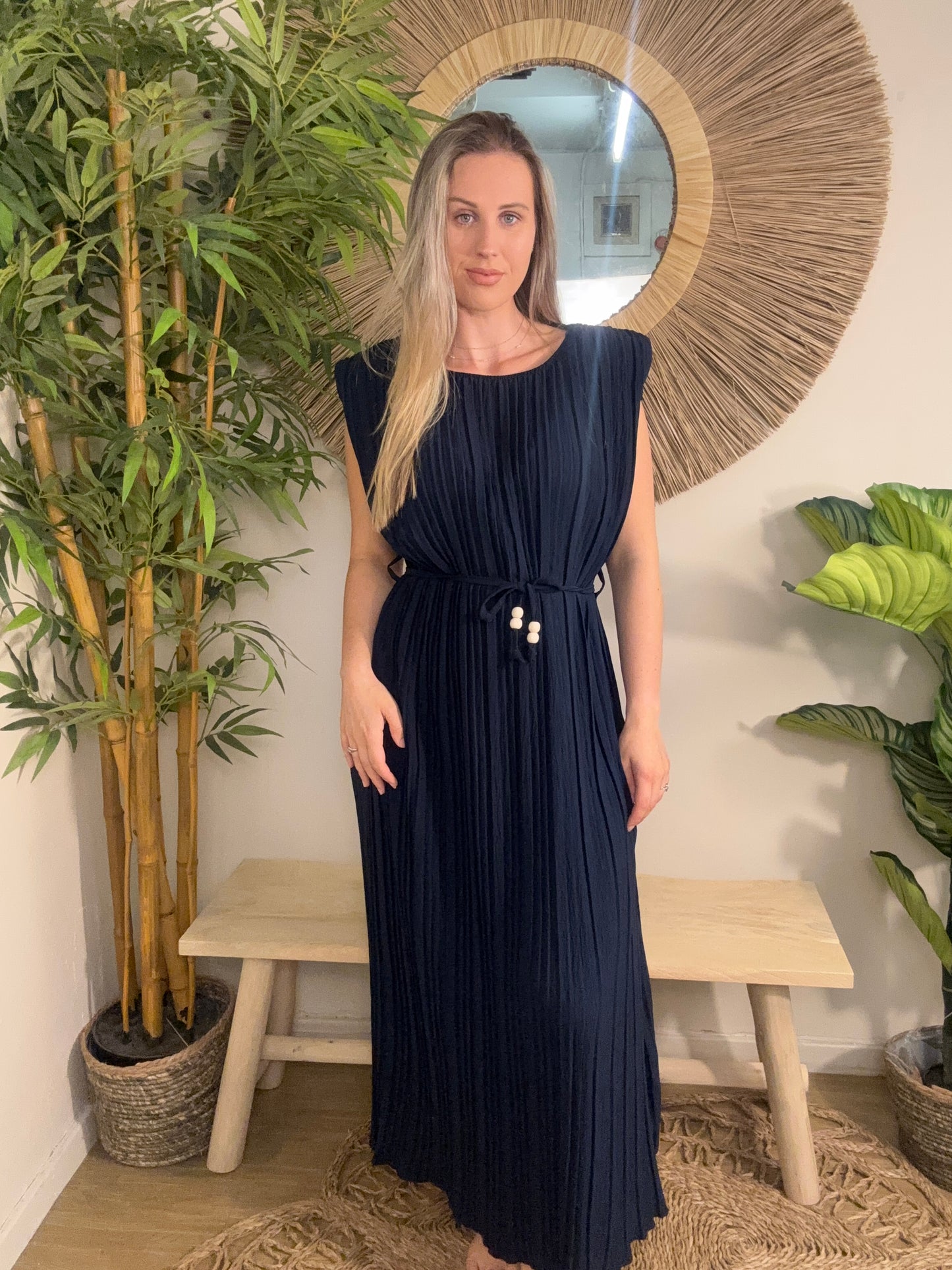 Grecian Dress  Navy
