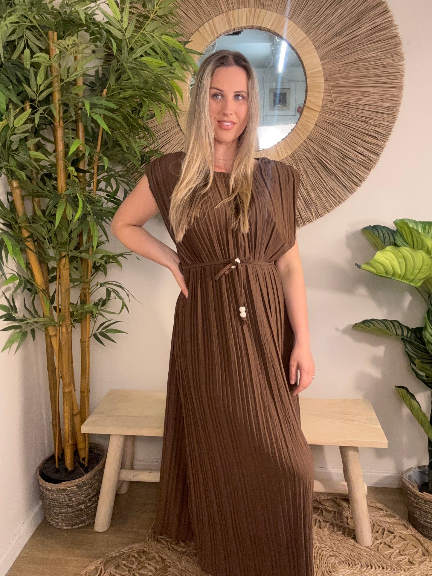 Grecian Dress   Brown