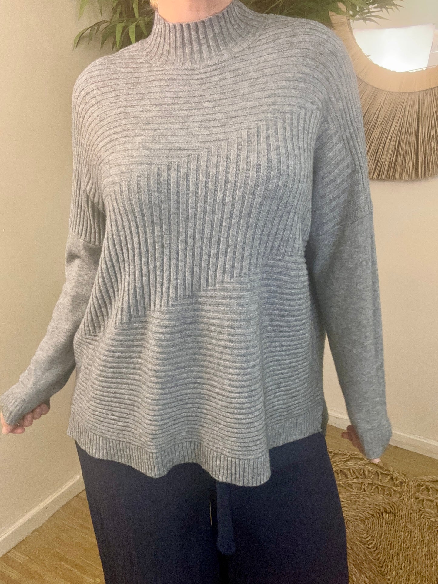 Maya Ribbed Jumper Grey