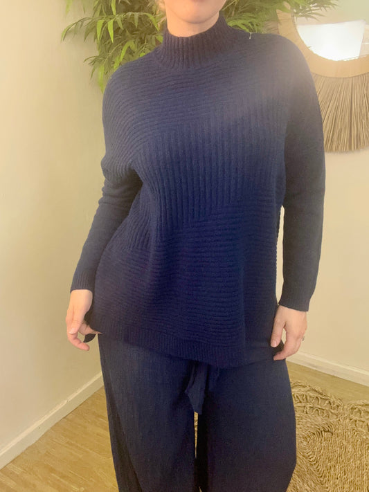 Maya Ribbed Jumper Navy