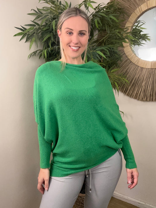 Sahara Drape Jumper Green