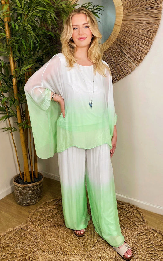 Eloise Silk Top Lime