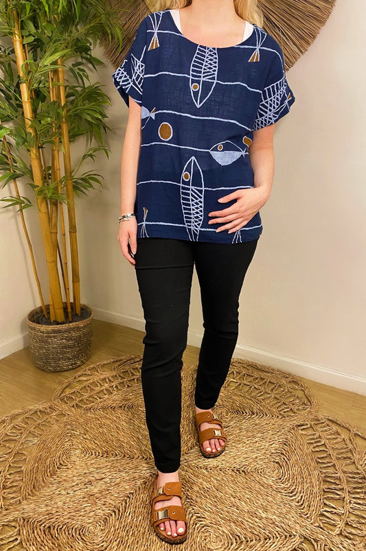 Fish Top Navy