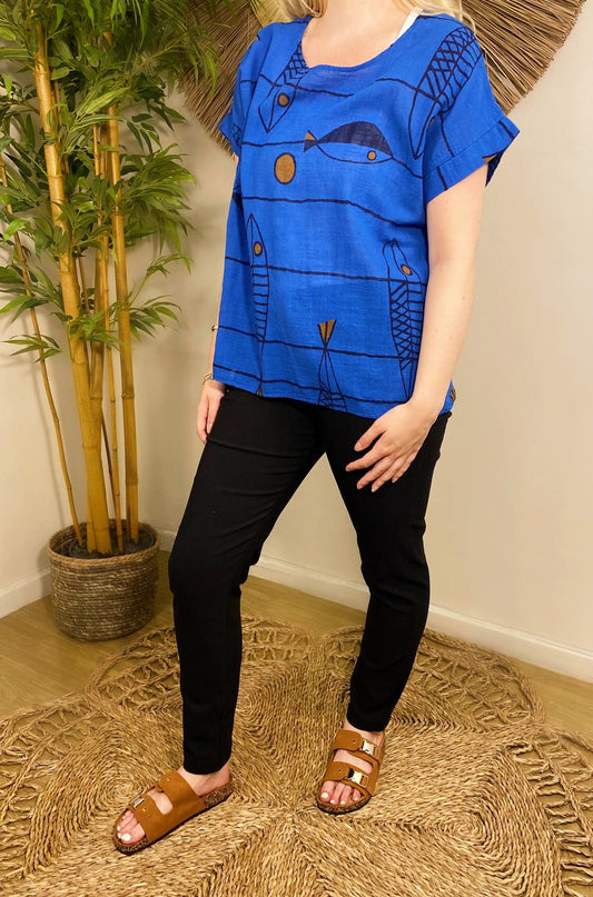 Fish Top Cobalt Blue