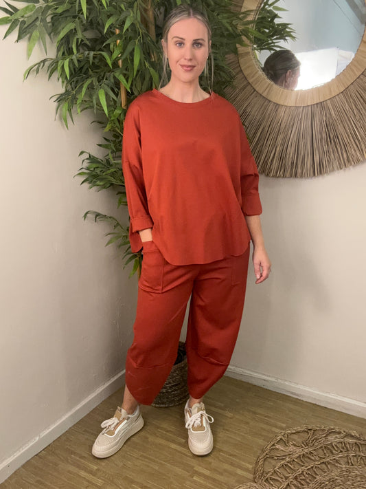 Alexa Two Pocket Trousers Burnt Orange