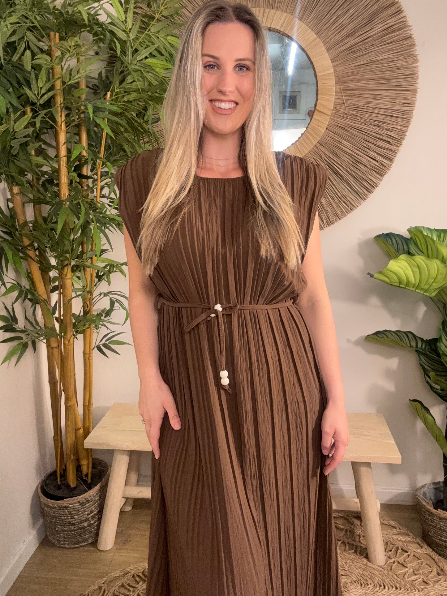 Grecian Dress   Brown