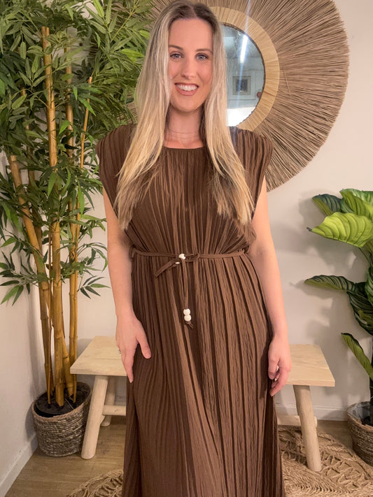 Grecian Dress   Brown