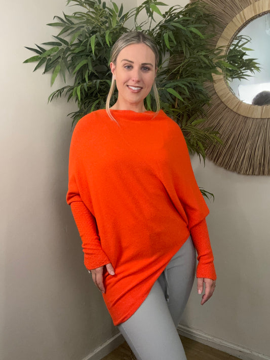 Sahara Drape Jumper Orange