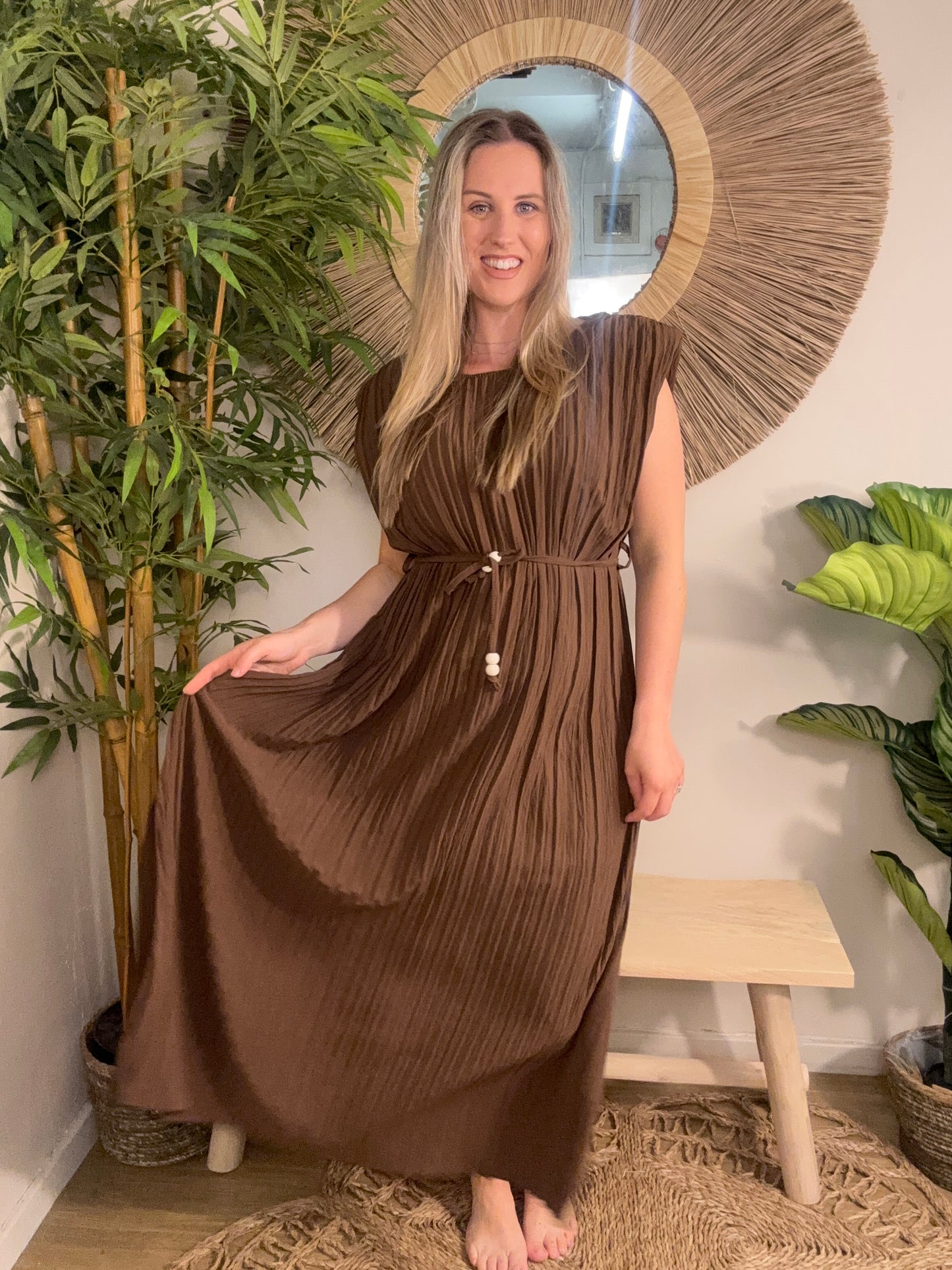 Grecian Dress   Brown