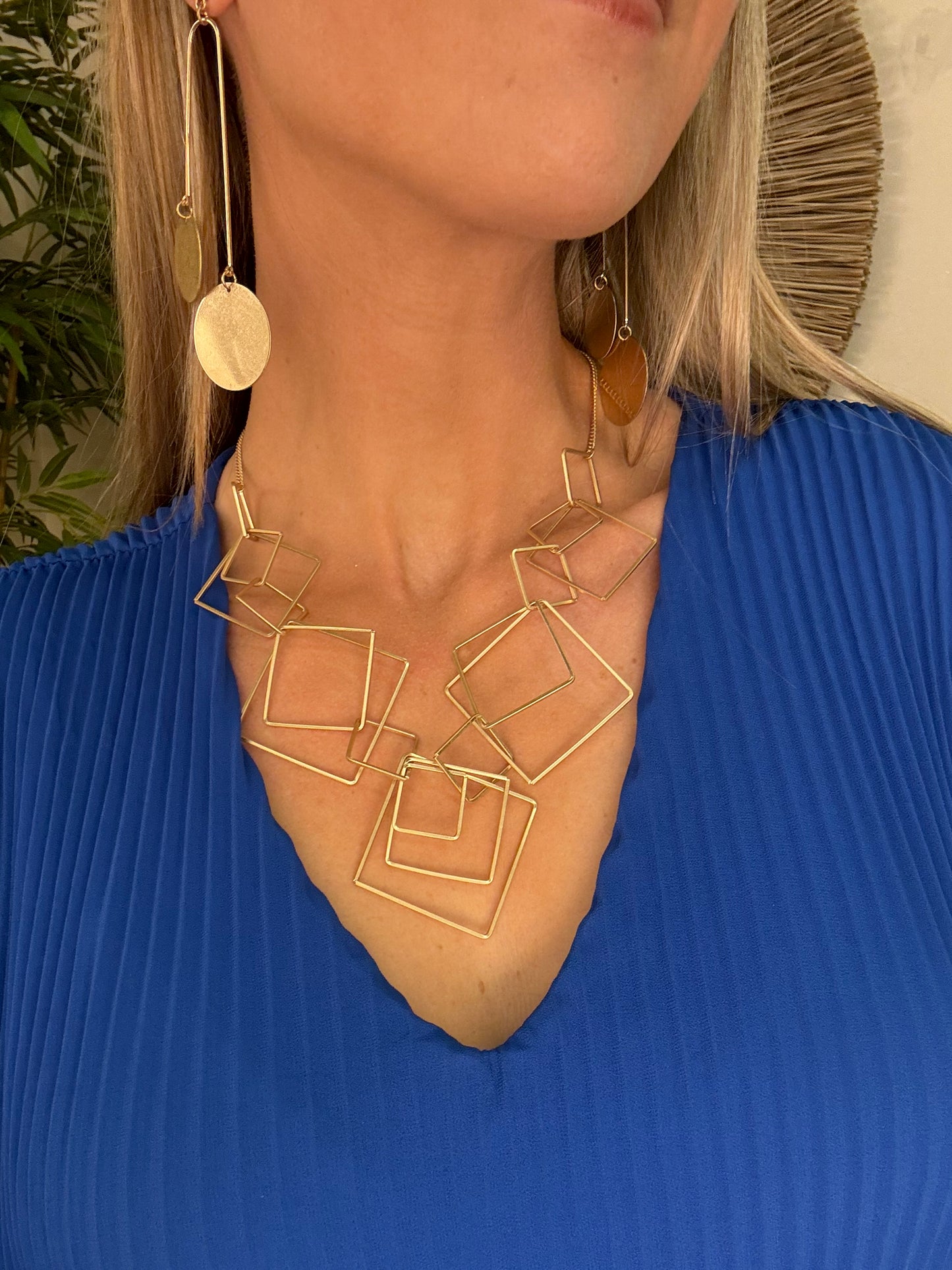 Gold Square Necklace