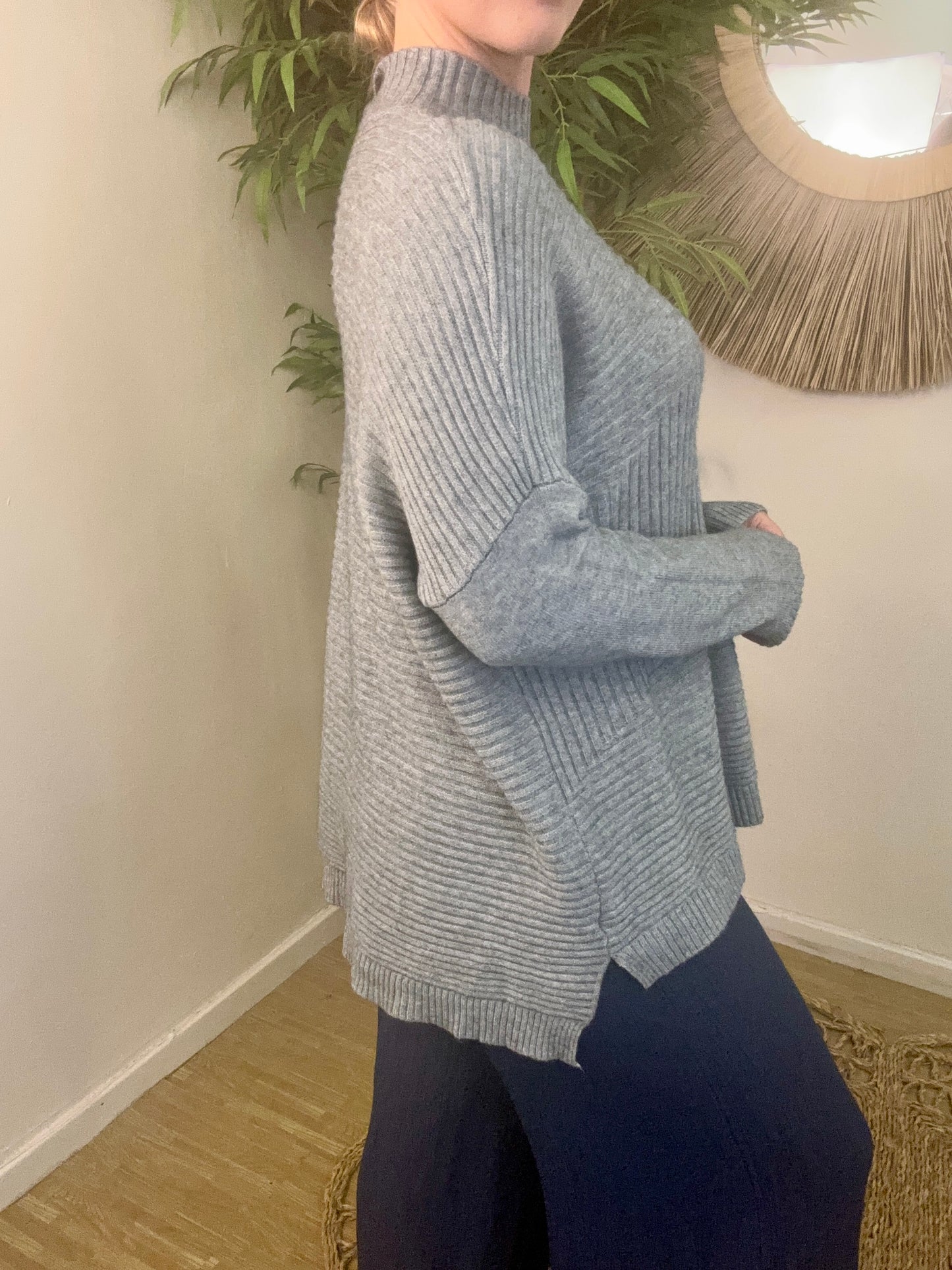 Maya Ribbed Jumper Grey