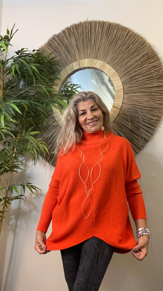 Jenna Turtle Neck Jumper Orange