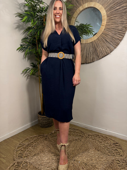 Olive Belted Dress