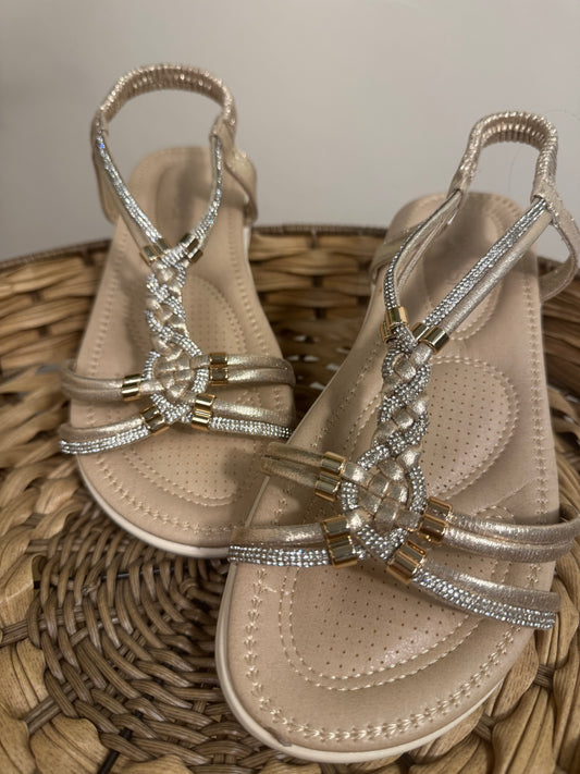 Braided Gold Sandals