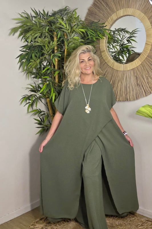 Isla Two Piece Set  Khaki