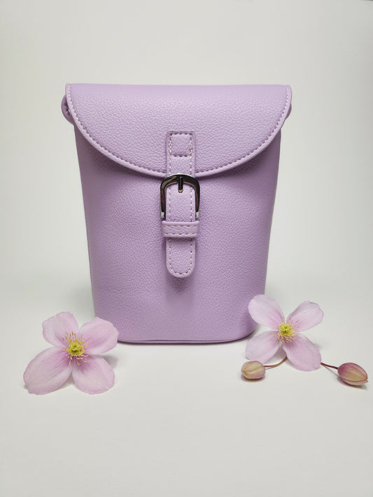 Lilac Eze Leather Crossbody Bag